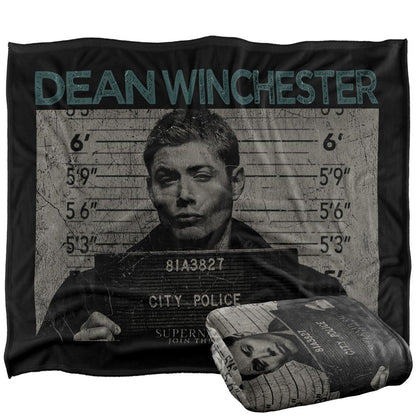 Multicoloured - Side - Supernatural Mugshot Dean Winchester Blanket