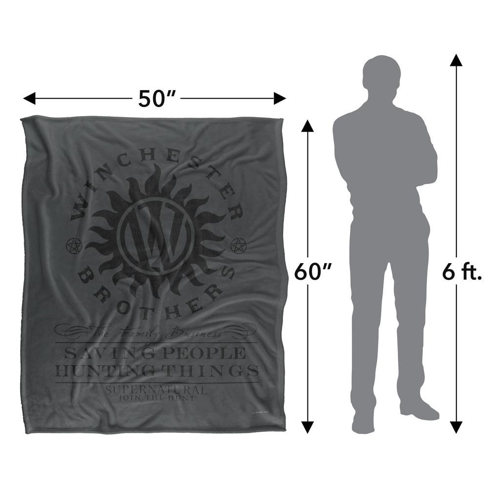 Multicoloured - Pack Shot - Supernatural Winchester Bros Logo Blanket