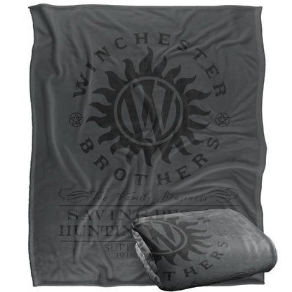 Multicoloured - Side - Supernatural Winchester Bros Logo Blanket