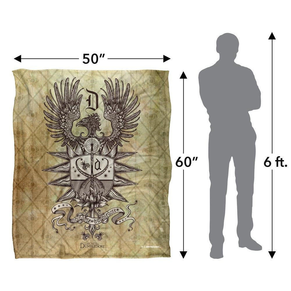 Multicoloured - Pack Shot - Fantastic Beasts Crest Dumbledore Blanket
