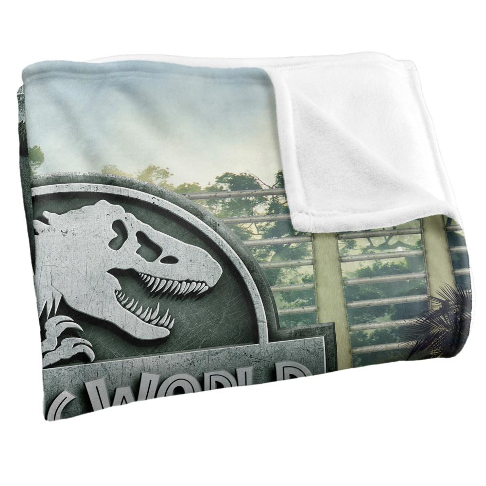 White - Back - Jurassic World Fence Blanket
