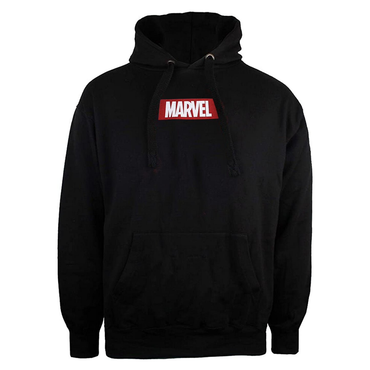 Black - Front - Marvel Mens Box Logo Hoodie