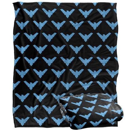 Multicoloured - Side - Batman All Over Logo Nightwing Blanket
