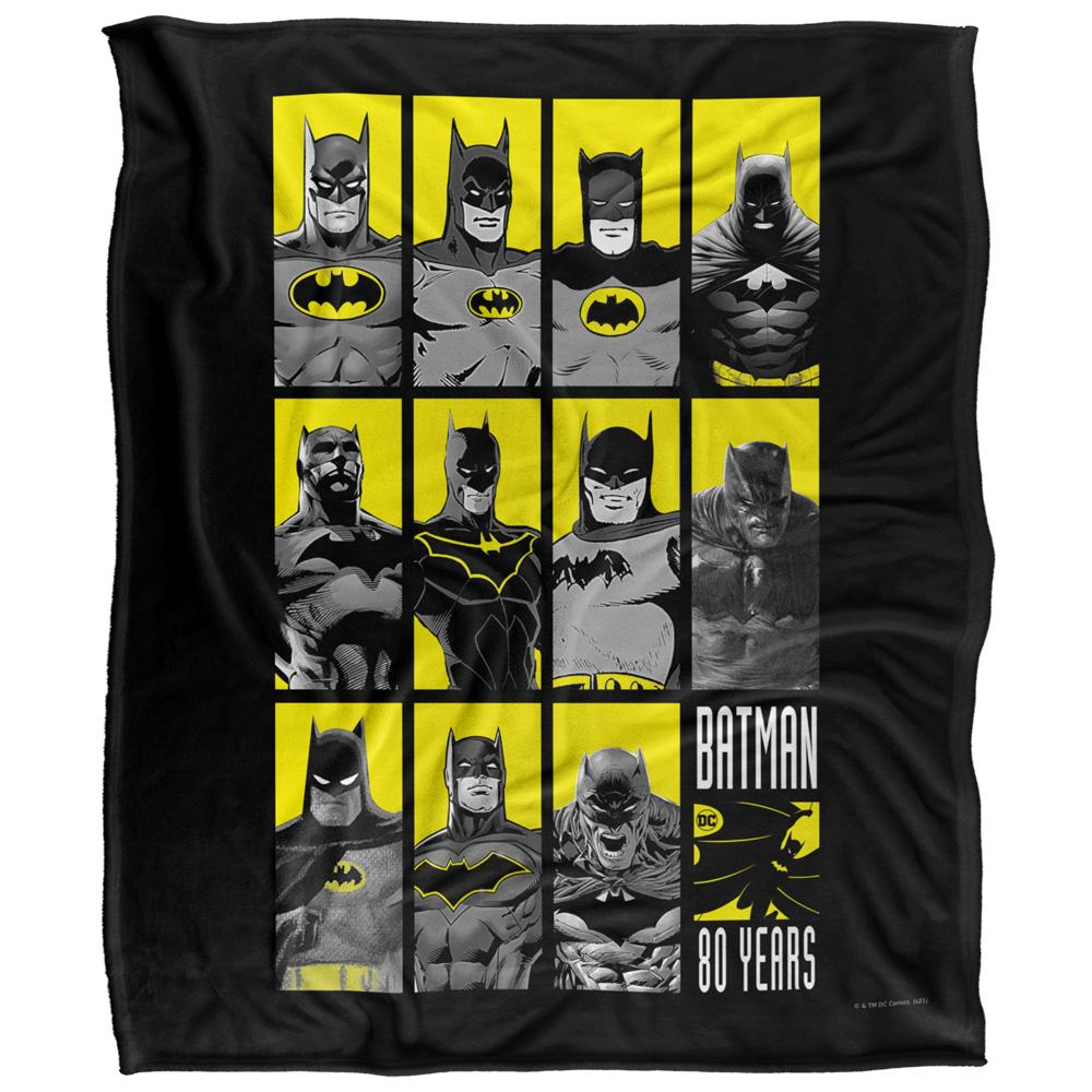 Multicoloured - Front - Batman Character Montage 80th Blanket