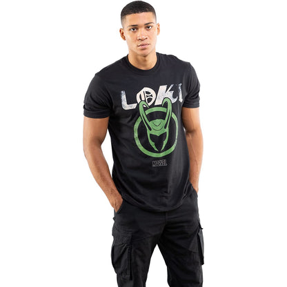 Black - Side - Loki Mens Emblem Cotton T-Shirt