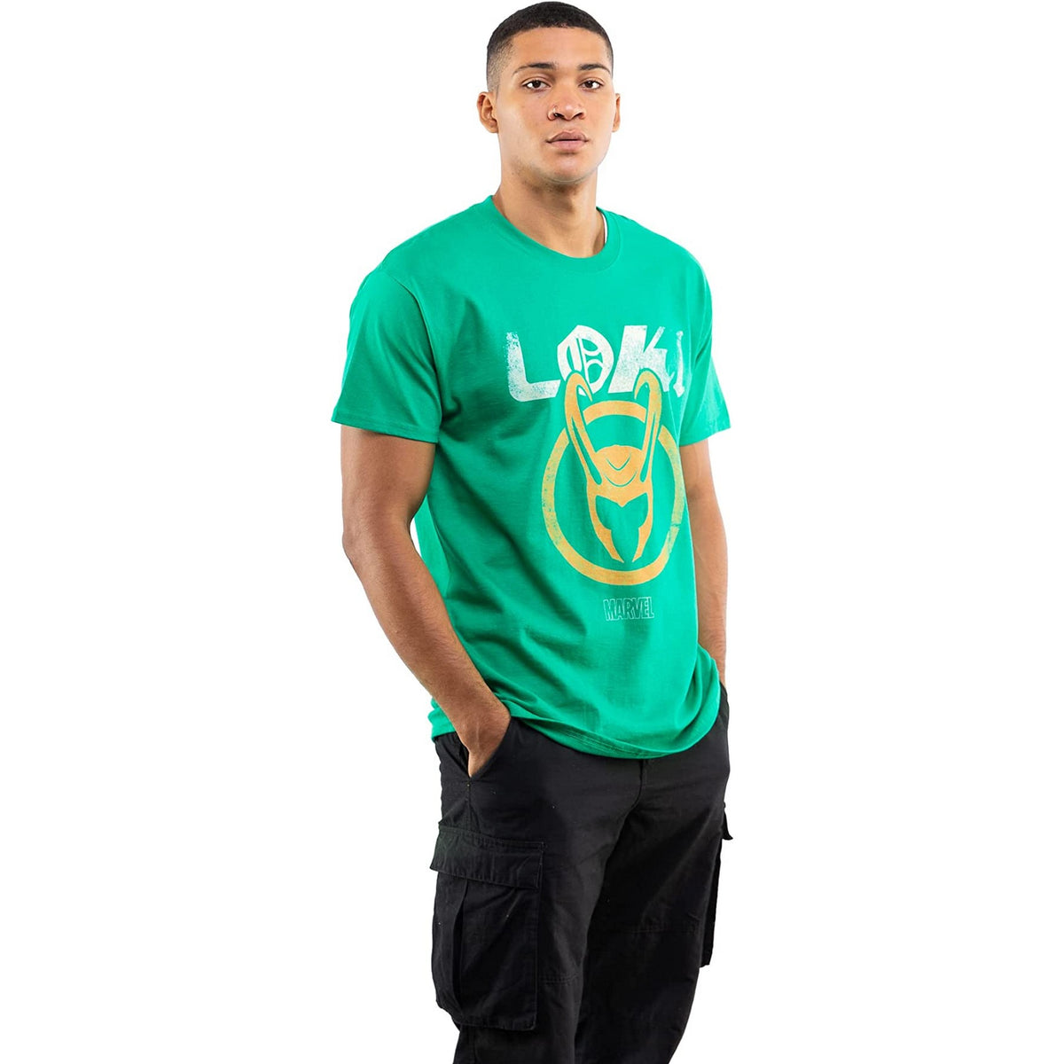 Kelly Green - Side - Loki Mens Emblem Cotton T-Shirt