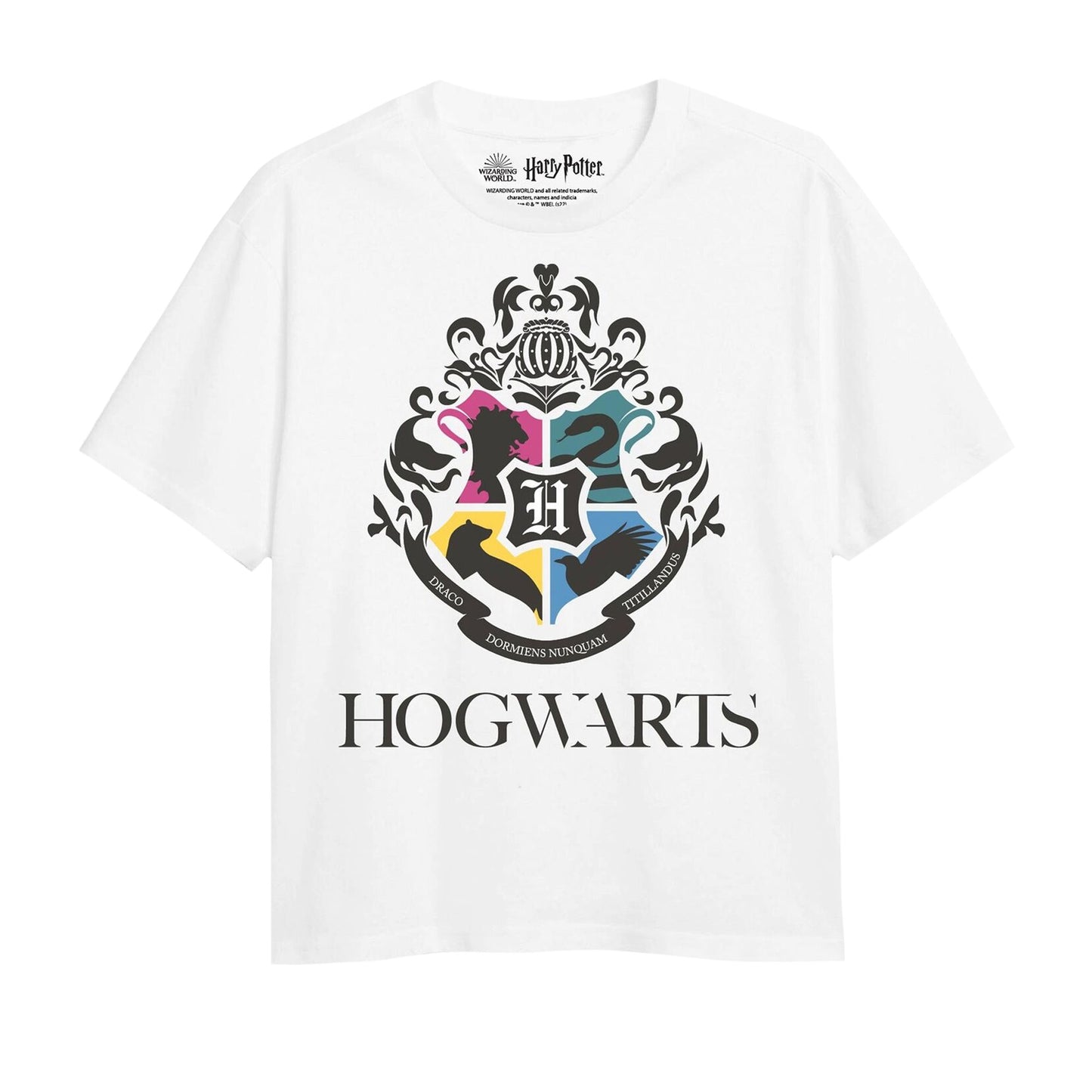 White - Front - Harry Potter Girls Hogwarts Houses T-Shirt