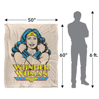 Multicoloured - Pack Shot - Wonder Woman Pose Blanket