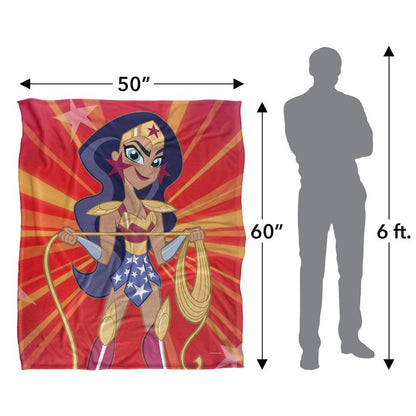 Multicoloured - Pack Shot - Superhero Girls Wonder Woman Blanket