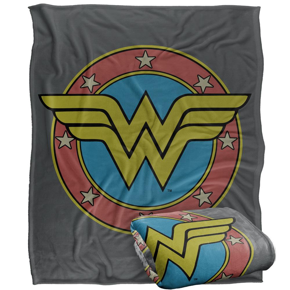 Multicoloured - Front - Wonder Woman Vintage Logo Blanket