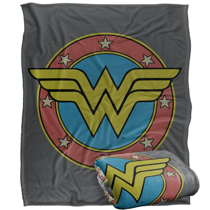 Multicoloured - Front - Wonder Woman Vintage Logo Blanket