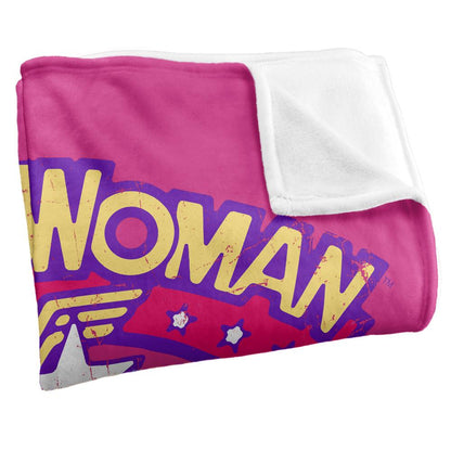 Multicoloured - Side - Wonder Woman Pose Blanket