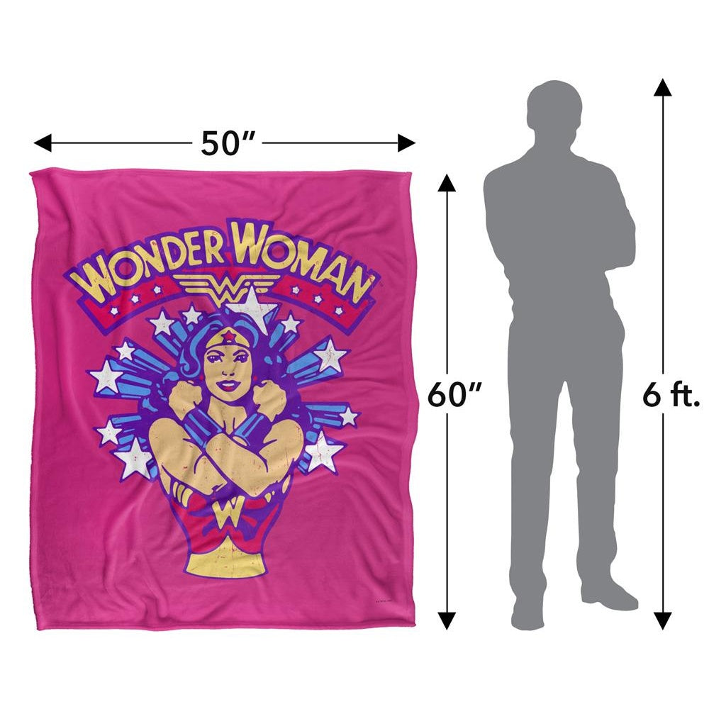 Multicoloured - Pack Shot - Wonder Woman Pose Blanket
