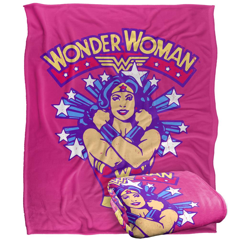 Multicoloured - Front - Wonder Woman Pose Blanket