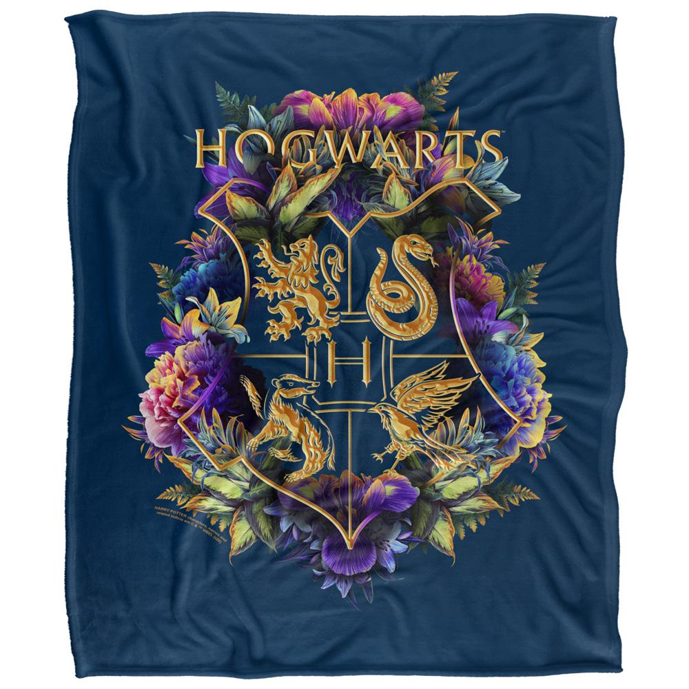 Multicoloured - Front - Harry Potter Hogwarts Floral Blanket