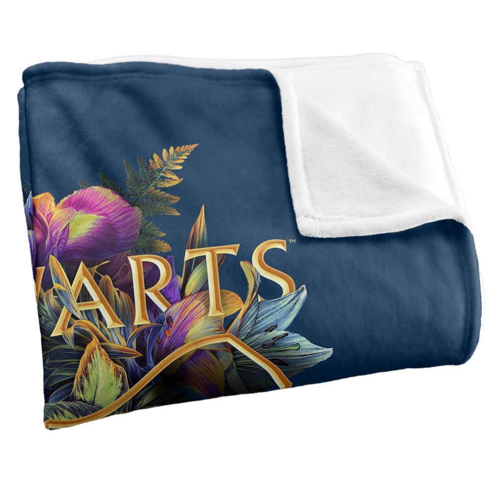 Multicoloured - Back - Harry Potter Hogwarts Floral Blanket