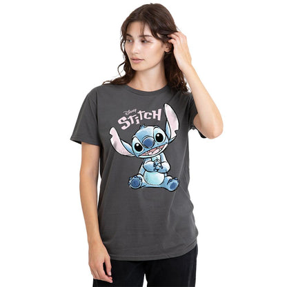 Charcoal - Lifestyle - Lilo & Stitch Womens-Ladies Colour Me Happy Classic T-Shirt