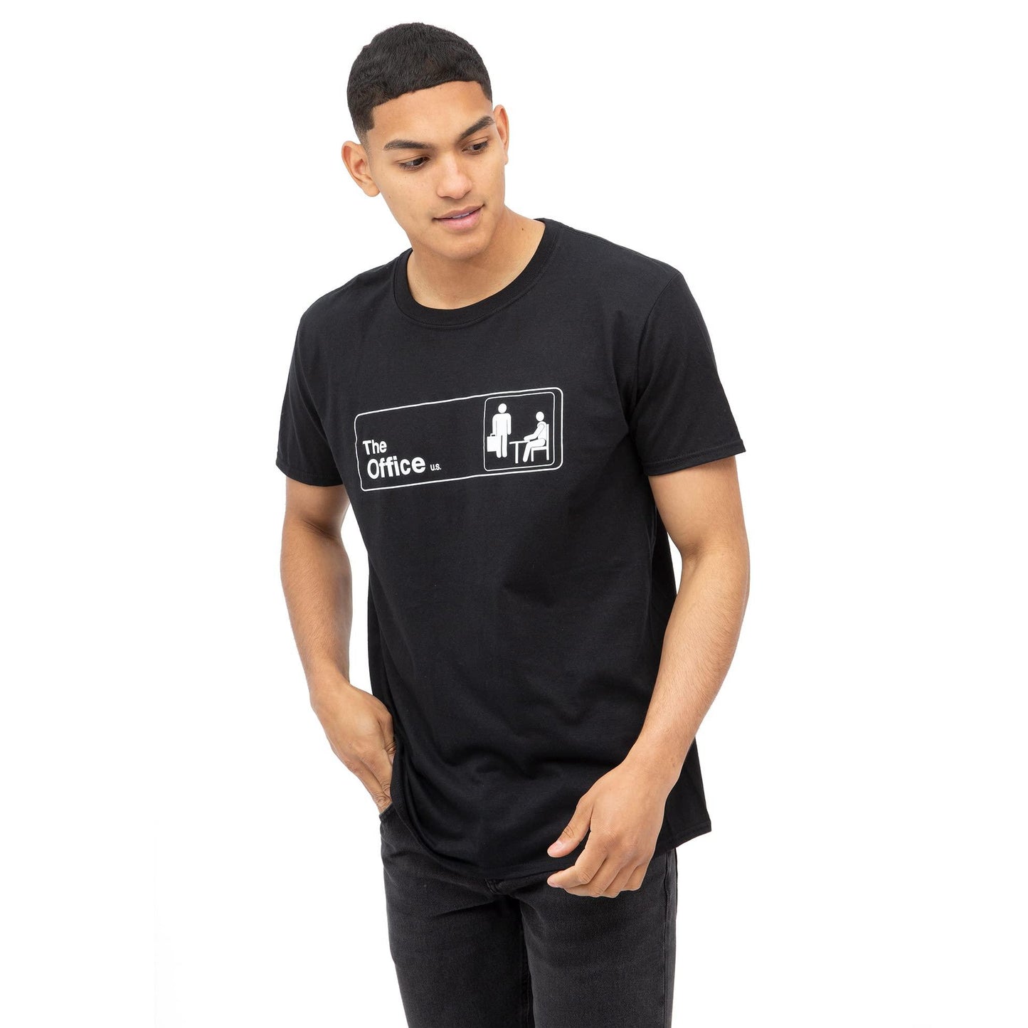 Black - Front - The Office Mens Logo T-Shirt