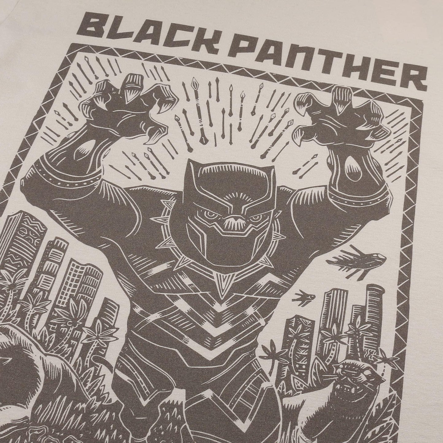 Natural - Lifestyle - Black Panther Mens Linocut T-Shirt