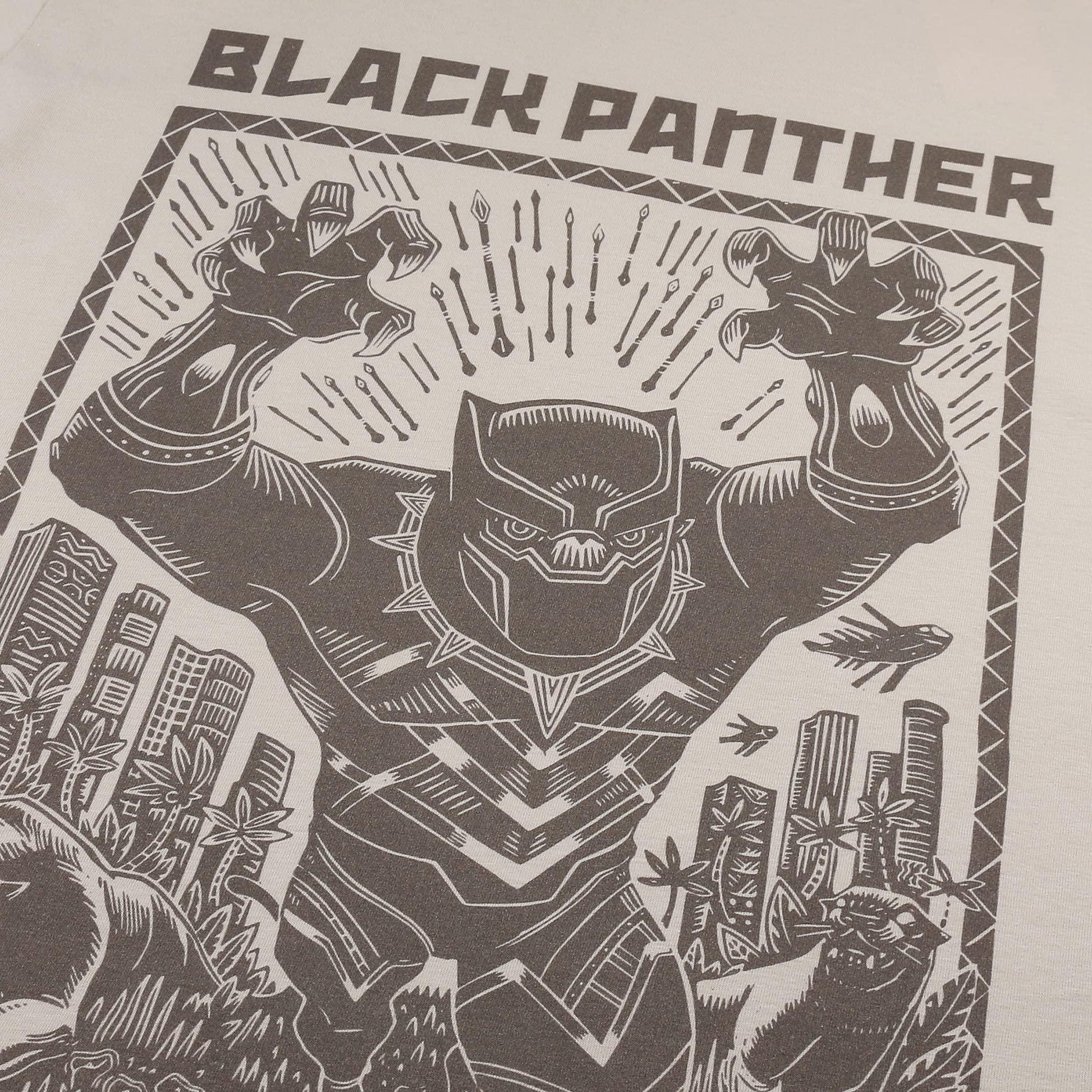 Natural - Lifestyle - Black Panther Mens Linocut T-Shirt
