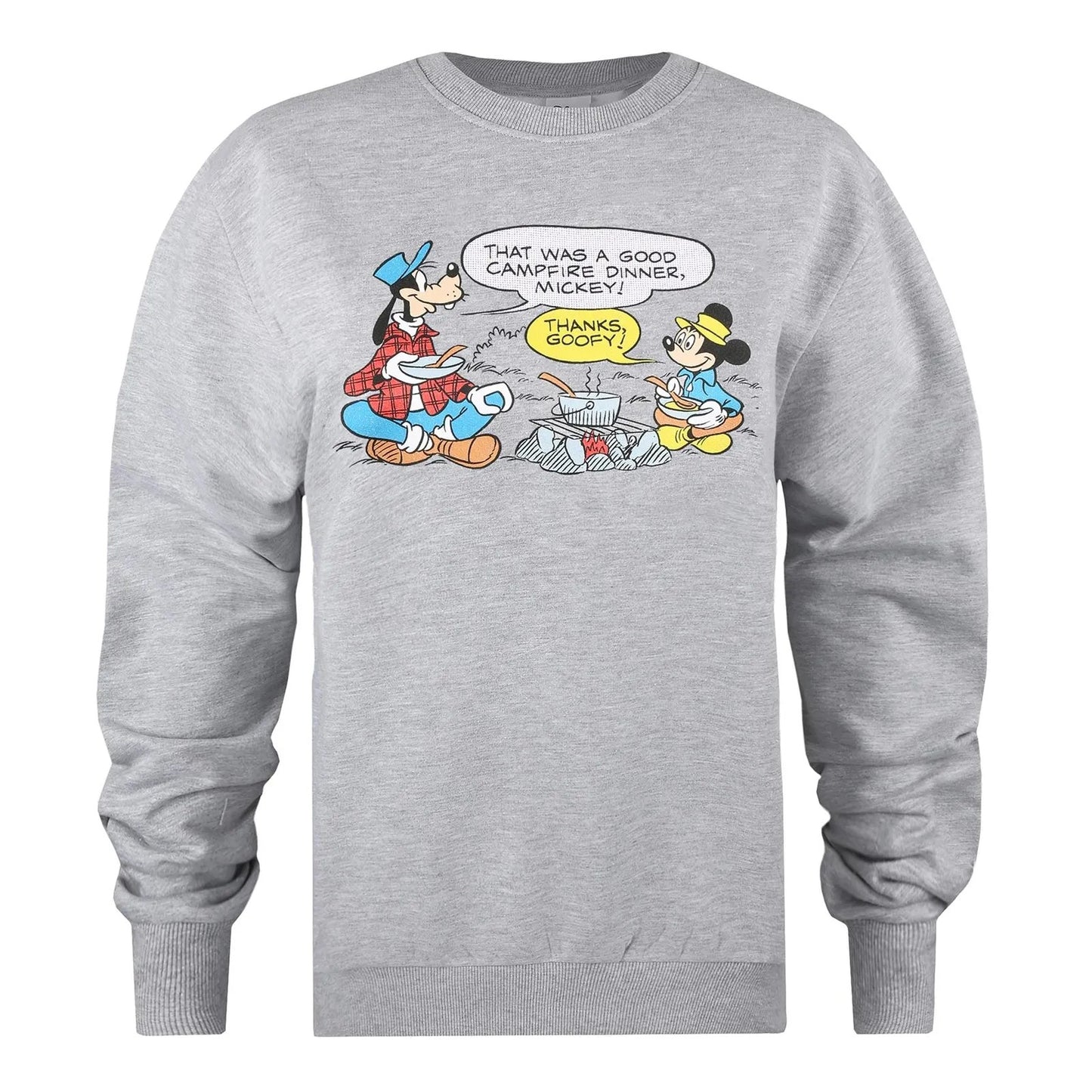 Grey - Front - Disney Womens-Ladies Mickey Mouse Campfire Heather Sweatshirt