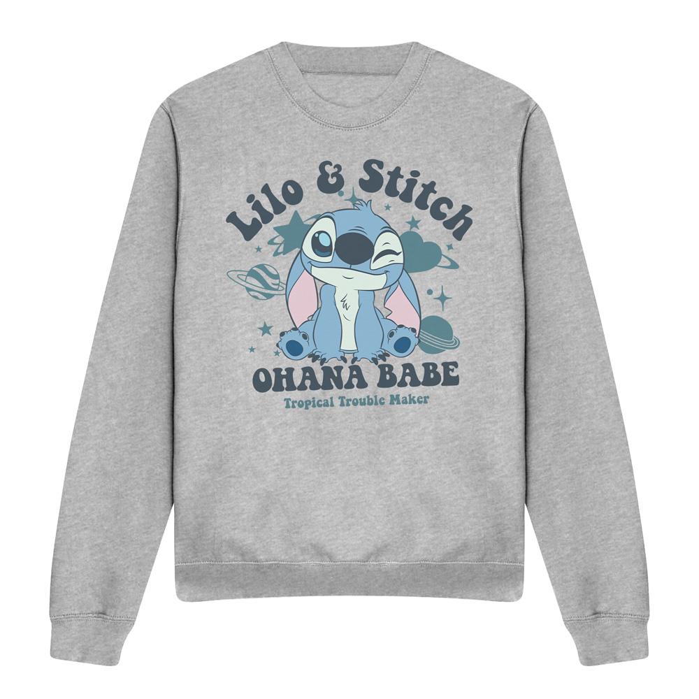 Heather Grey - Front - Lilo & Stitch Unisex Adult Ohana Babe Crew Neck Sweatshirt