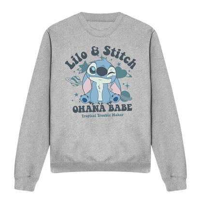 Heather Grey - Front - Lilo & Stitch Unisex Adult Ohana Babe Crew Neck Sweatshirt