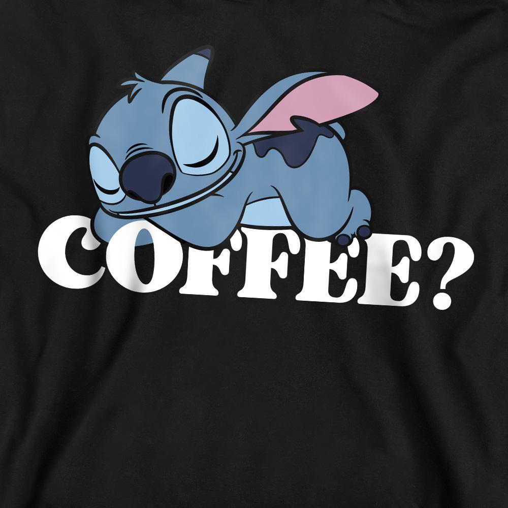 Black - Side - Lilo & Stitch Unisex Adult Coffee Crew Neck Sweatshirt