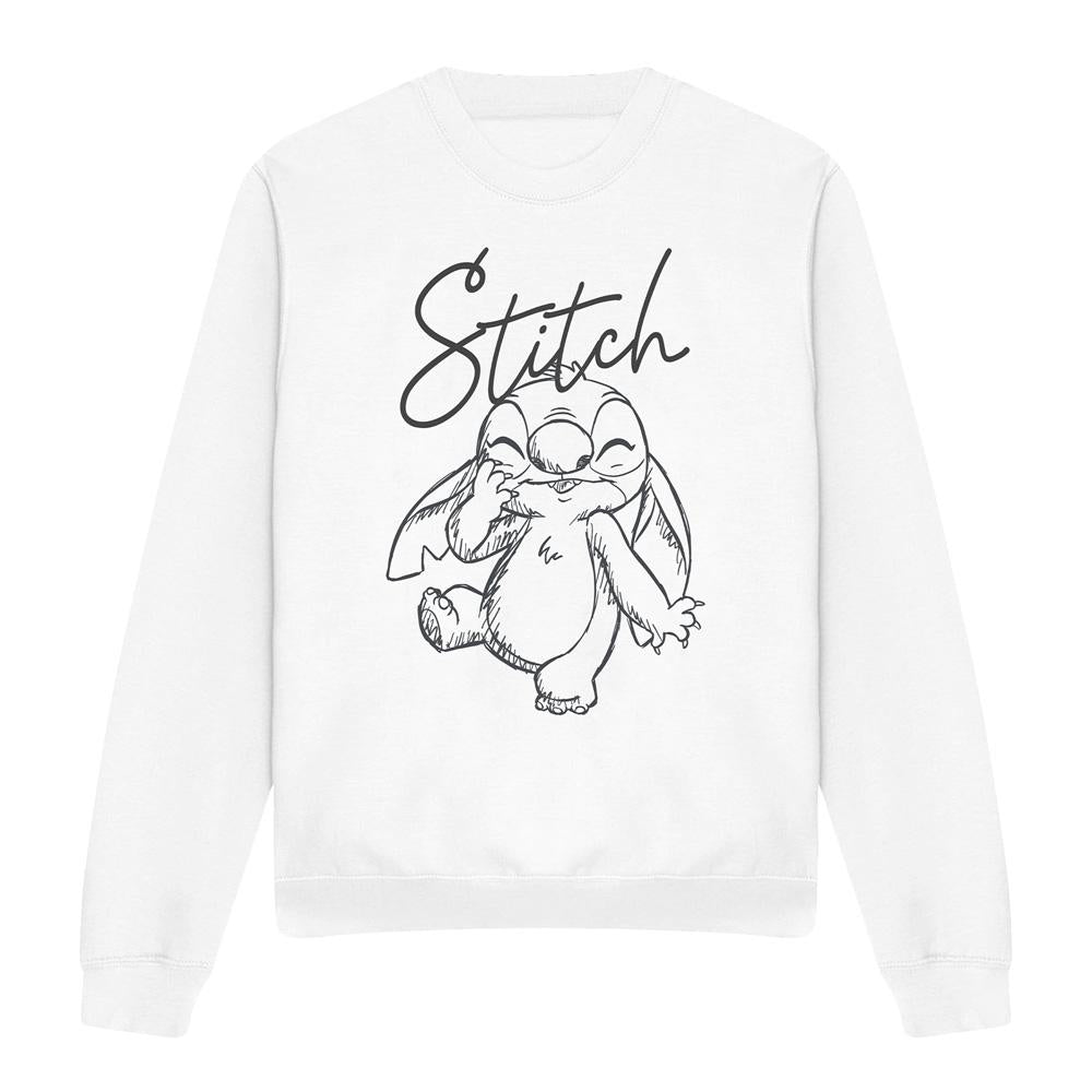White - Front - Lilo & Stitch Unisex Adult Sketchy Surprise Crew Neck Sweatshirt