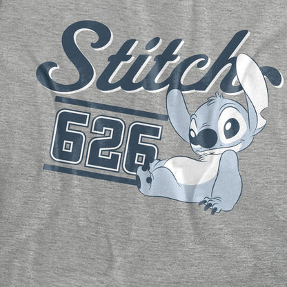 Heather Grey - Side - Lilo & Stitch Womens-Ladies 626 Classic Sports T-Shirt