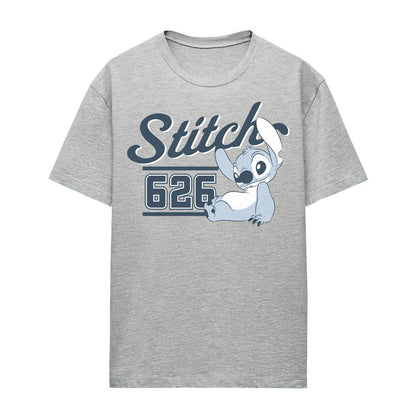 Heather Grey - Front - Lilo & Stitch Womens-Ladies 626 Classic Sports T-Shirt