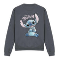 Charcoal - Front - Lilo & Stitch Unisex Adult Colour Me Happy Crew Neck Sweatshirt