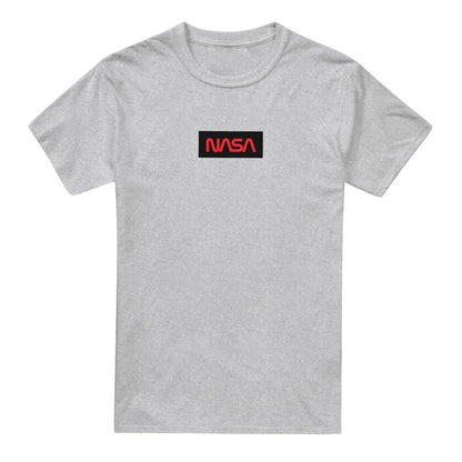 Athletic Heather - Front - NASA Mens Box Logo T-Shirt