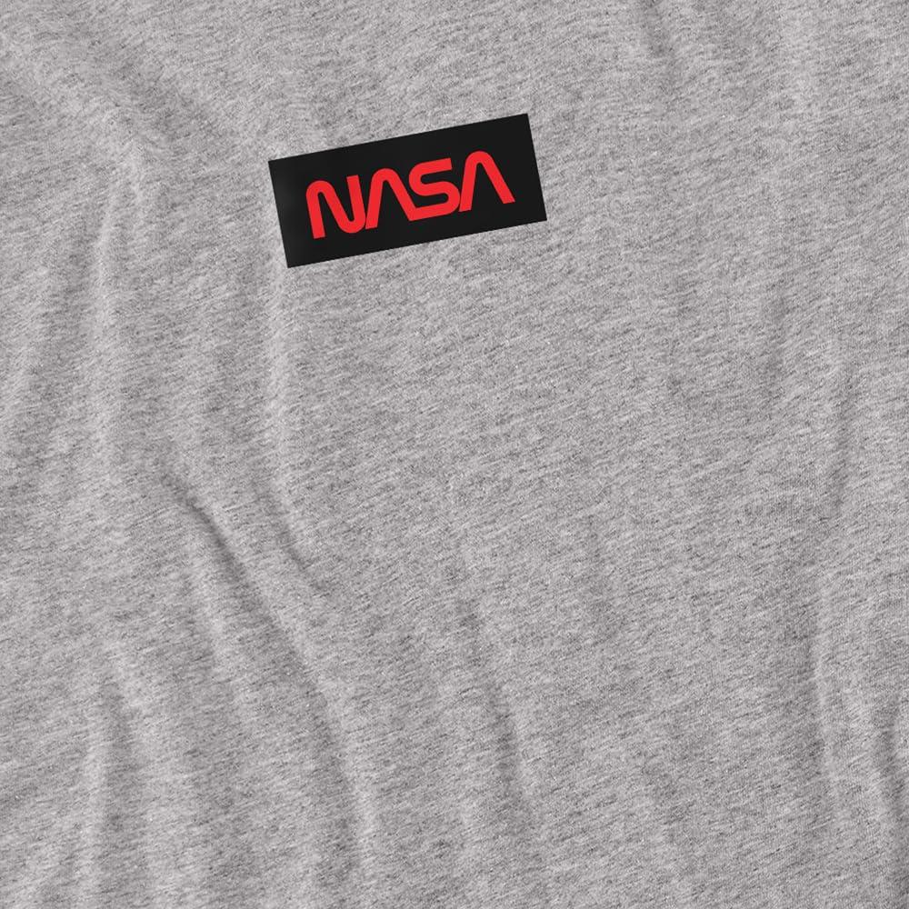 Athletic Heather - Side - NASA Mens Box Logo T-Shirt