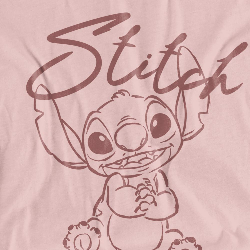 Powder Rose - Side - Lilo & Stitch Womens-Ladies Sketchy And Cute Classic T-Shirt