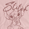 Powder Rose - Side - Lilo & Stitch Womens-Ladies Sketchy And Cute Classic T-Shirt
