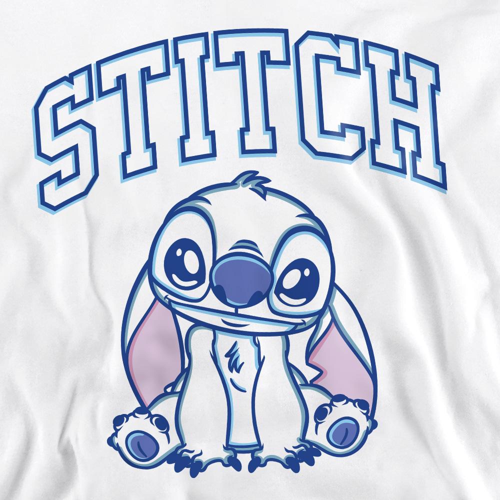 White - Side - Lilo & Stitch Unisex Adult Collegiate Brush Stroke Crew Neck Sweatshirt