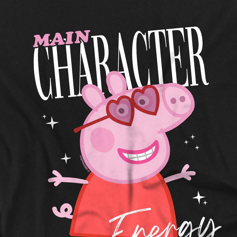 Black - Back - Peppa Pig Girls Main Character T-Shirt