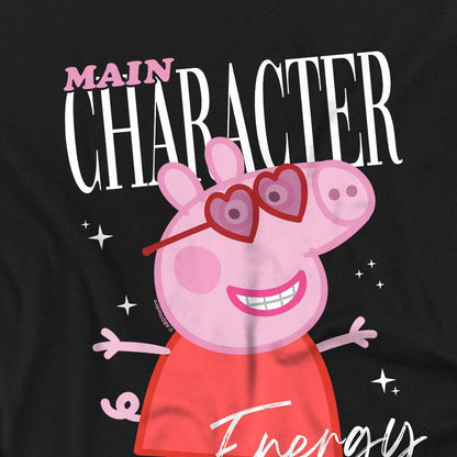 Black - Back - Peppa Pig Girls Main Character T-Shirt