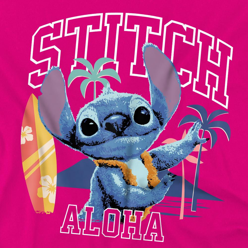 Fuchsia - Pack Shot - Lilo & Stitch Girls Aloha Surf T-Shirt