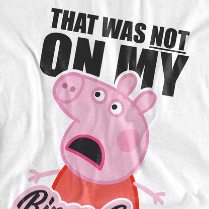 White - Back - Peppa Pig Girls Bingo Card T-Shirt