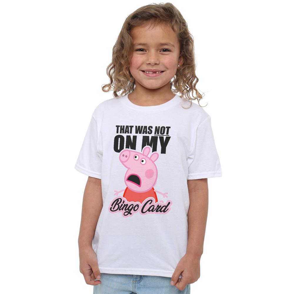 White - Front - Peppa Pig Girls Bingo Card T-Shirt