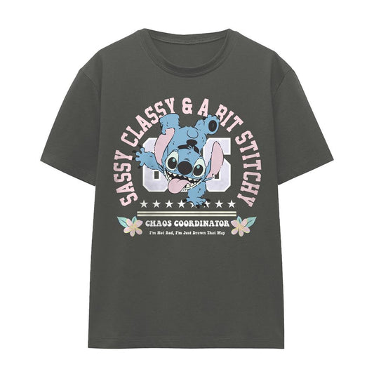 Charcoal - Front - Lilo & Stitch Womens-Ladies Chaos Coordinator Classic T-Shirt