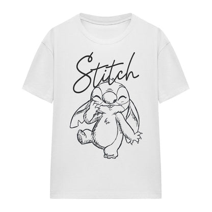 White - Front - Lilo & Stitch Womens-Ladies Sketchy Surprise Classic T-Shirt