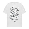 White - Front - Lilo & Stitch Womens-Ladies Sketchy Surprise Classic T-Shirt