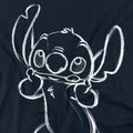 Navy - Side - Lilo & Stitch Unisex Adult Sketch Long-Sleeved T-Shirt