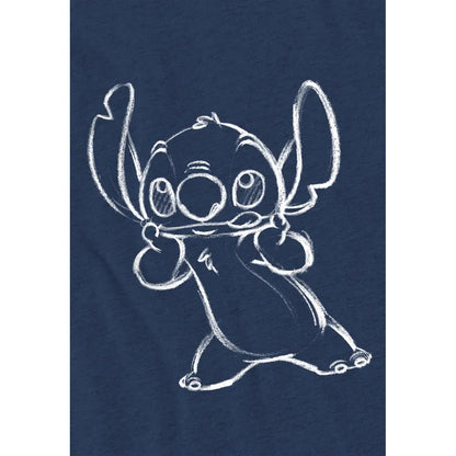 Heather Navy - Lifestyle - Lilo & Stitch Unisex Adult Sketch T-Shirt