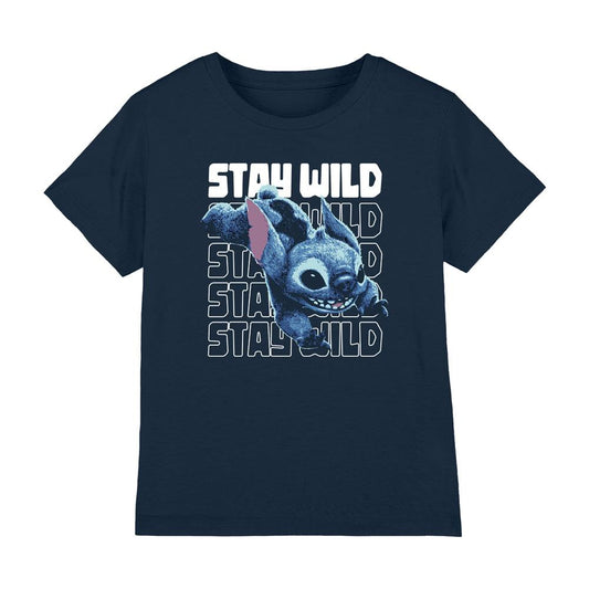 Navy - Front - Lilo & Stitch Boys Stay Wild T-Shirt