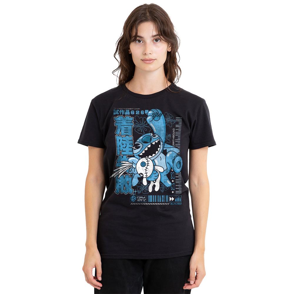 Black - Lifestyle - Lilo & Stitch Womens-Ladies Manga Jump T-Shirt