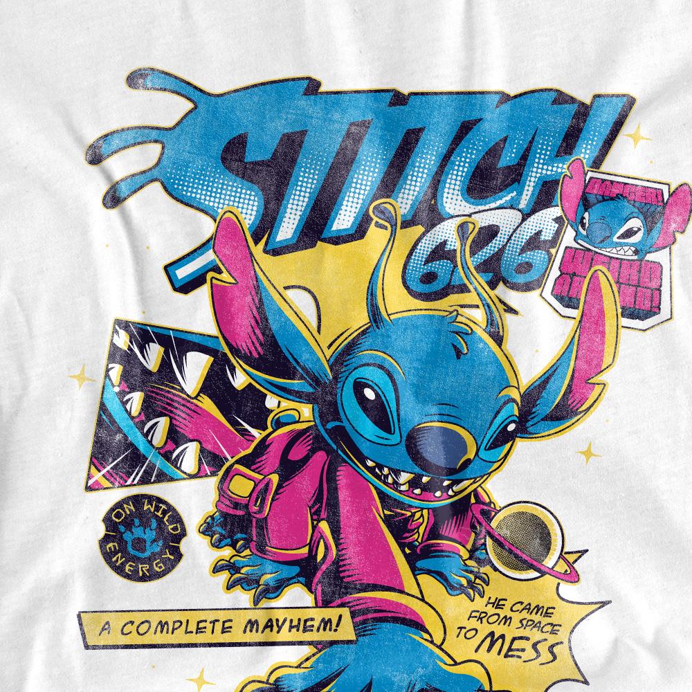 White - Side - Lilo & Stitch Unisex Adult 626 Comic T-Shirt